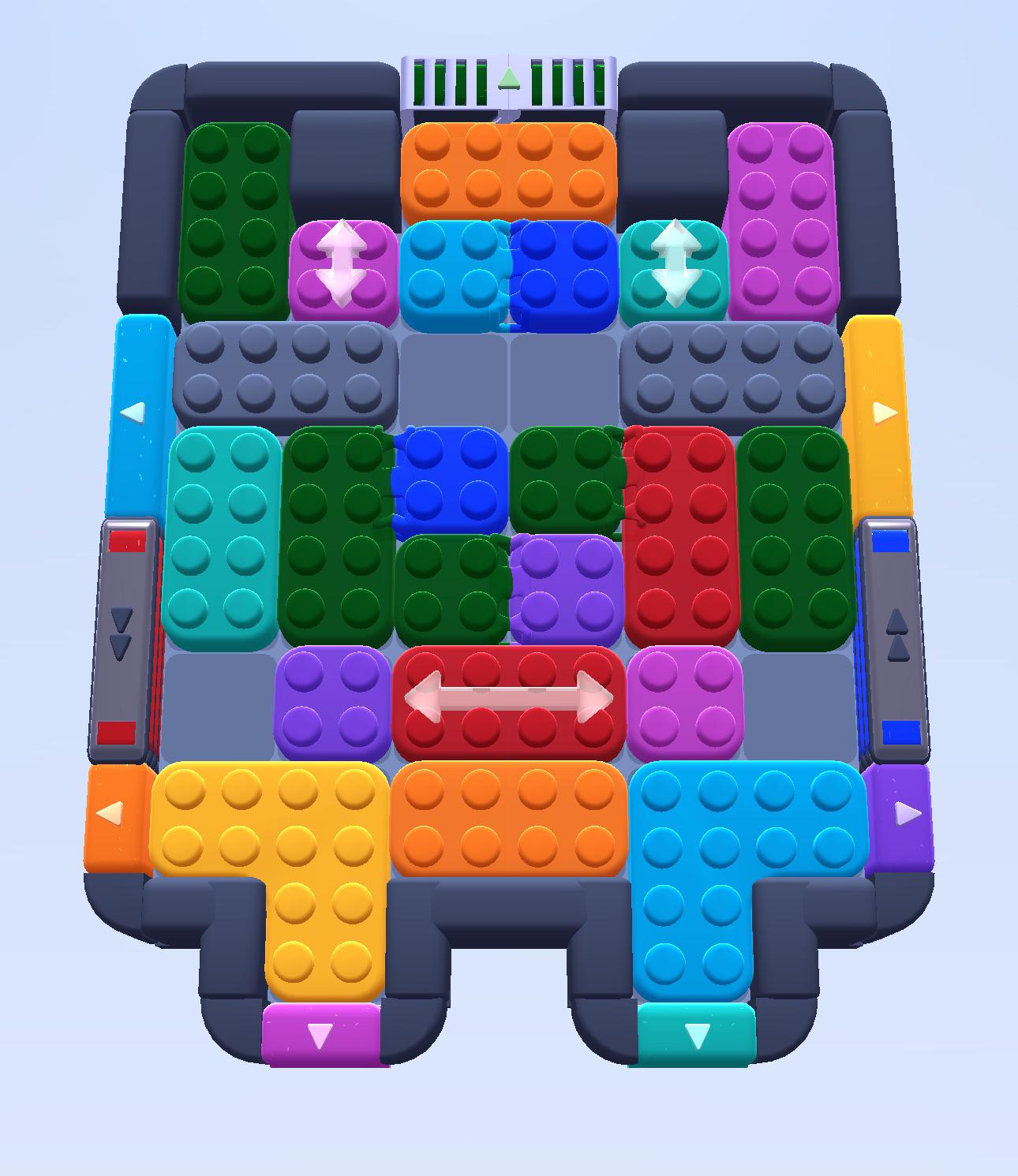 A screenshot of the vibrant Color Block Jam puzzle board.